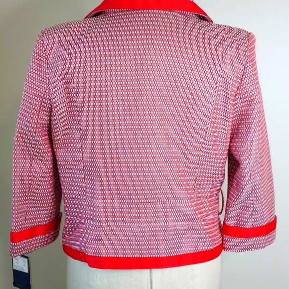 Doncaster Red Glitter Office Siren Tweed Jacket ..size 8 - Picture 3 of 11